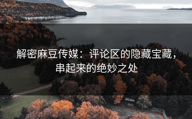 解密麻豆传媒：评论区的隐藏宝藏，串起来的绝妙之处